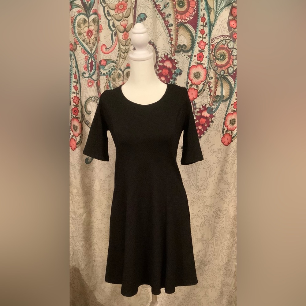 Nwot Sequin Hearts Elegant Black Knee Length M Dress pebble texture